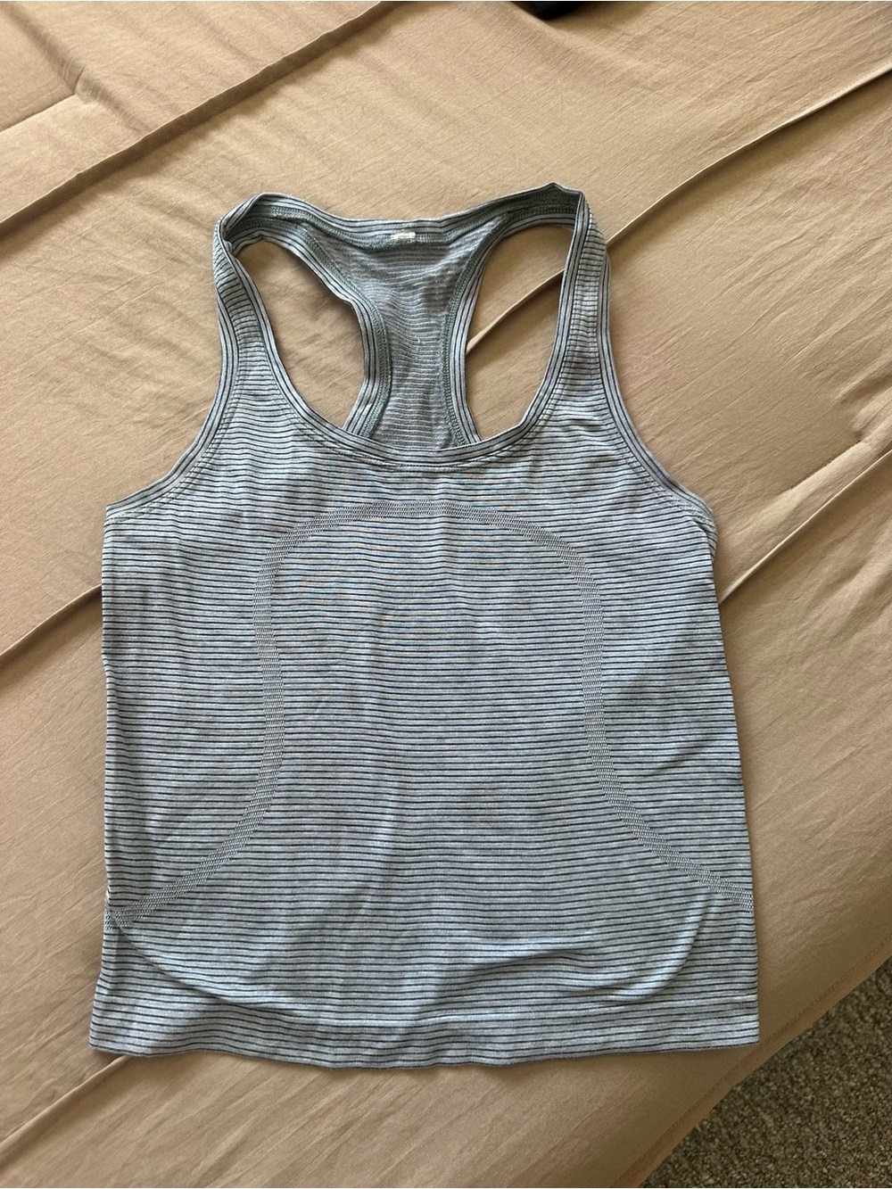 lululemon athletica Gray Striped Racerback Tank
